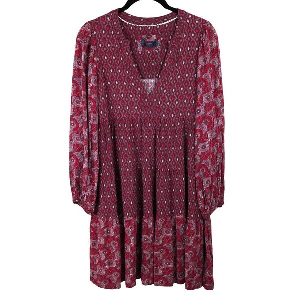 Anthropologie MAEVE Maroon Amber Tiered Tunic‎ Dress Size SP - Picture 3 of 13